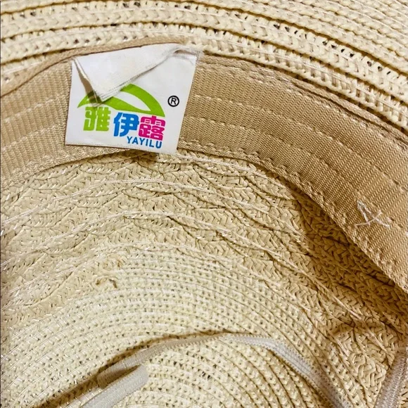 Sun Straw Hat Wide Brim UPF 50 Summer Hat Foldable Roll up Floppy Beach Width 18 - Picture 6 of 8